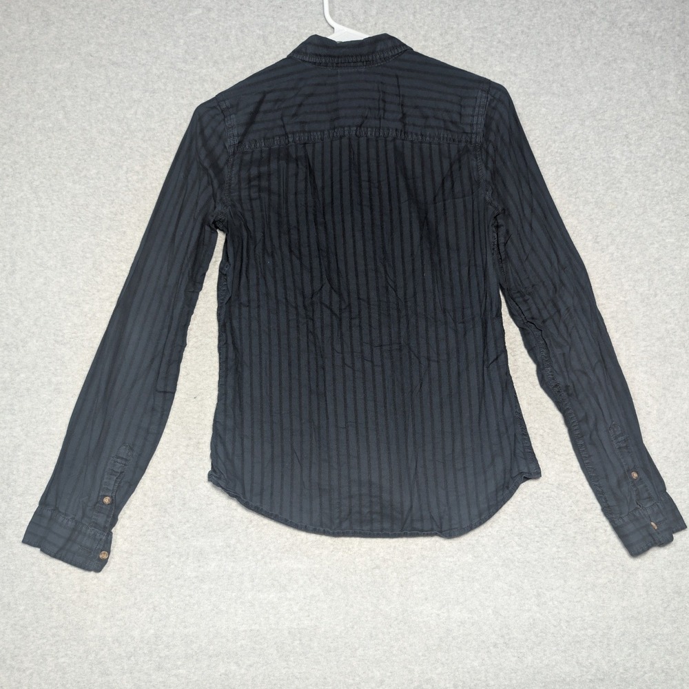 Abercrombie & Fitch Button Down Shirt Womens Small Navy Striped Cotton Preppy - Picture 2 of 8